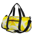Yellow Frangipani Pattern Print Gym Bag