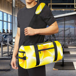 Yellow Frangipani Pattern Print Gym Bag