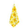 Yellow Frangipani Pattern Print Hand Towel