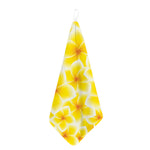 Yellow Frangipani Pattern Print Hand Towel