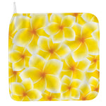Yellow Frangipani Pattern Print Hand Towel