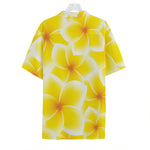 Yellow Frangipani Pattern Print Hawaiian Shirt