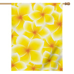 Yellow Frangipani Pattern Print House Flag