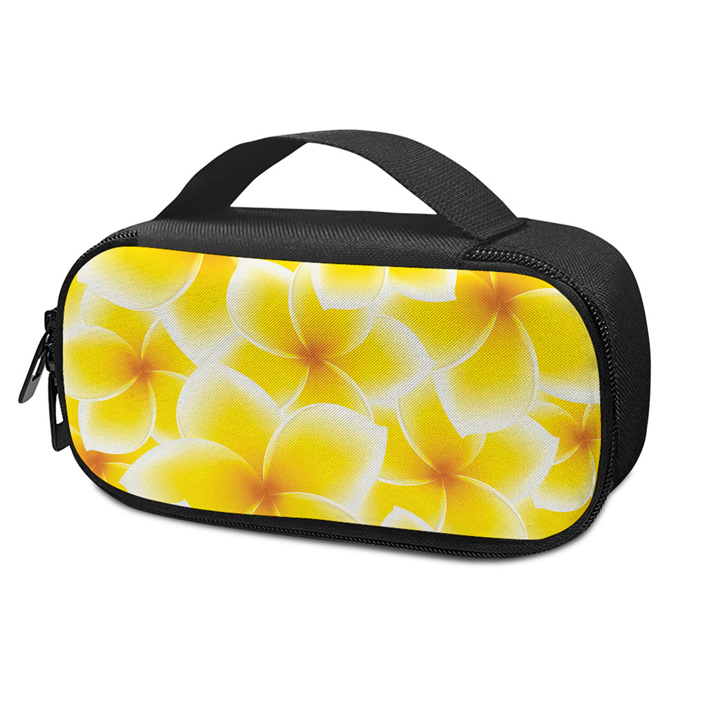 Yellow Frangipani Pattern Print Insulin Cooler Travel Case