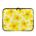 Yellow Frangipani Pattern Print Laptop Sleeve