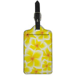 Yellow Frangipani Pattern Print Luggage Tag