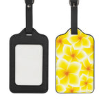 Yellow Frangipani Pattern Print Luggage Tag