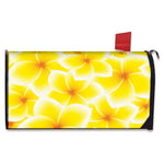 Yellow Frangipani Pattern Print Mailbox Cover