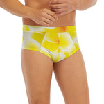 Yellow Frangipani Pattern Print Men's Briefs