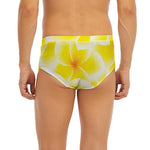 Yellow Frangipani Pattern Print Men's Briefs