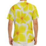 Yellow Frangipani Pattern Print Men's Deep V-Neck Shirt