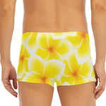 Yellow Frangipani Pattern Print Men's Short Boxer Briefs