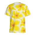 Yellow Frangipani Pattern Print Men's Athletic T-Shirt