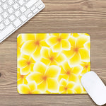 Yellow Frangipani Pattern Print Mouse Pad