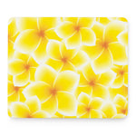 Yellow Frangipani Pattern Print Mouse Pad