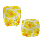 Yellow Frangipani Pattern Print Office Chair Cover
