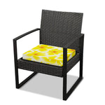 Yellow Frangipani Pattern Print Outdoor Seat Cushion Cover