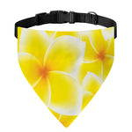 Yellow Frangipani Pattern Print Over The Collar Dog Bandana