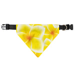 Yellow Frangipani Pattern Print Over The Collar Dog Bandana