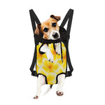 Yellow Frangipani Pattern Print Pet Carrier Backpack