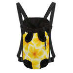 Yellow Frangipani Pattern Print Pet Carrier Backpack