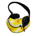 Yellow Frangipani Pattern Print Pet Sling Carrier