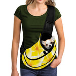 Yellow Frangipani Pattern Print Pet Sling Carrier