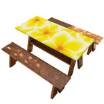 Yellow Frangipani Pattern Print Picnic Table Cover