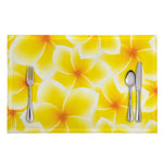 Yellow Frangipani Pattern Print Placemat