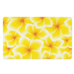 Yellow Frangipani Pattern Print Polyester Doormat