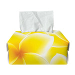 Yellow Frangipani Pattern Print Rectangle Tissue Box Cover