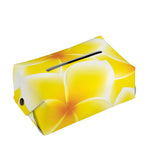 Yellow Frangipani Pattern Print Rectangle Tissue Box Cover