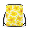 Yellow Frangipani Pattern Print Rectangular Crossbody Bag