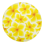 Yellow Frangipani Pattern Print Round Blanket