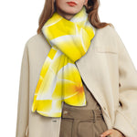 Yellow Frangipani Pattern Print Scarf