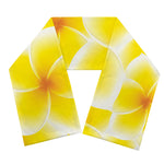 Yellow Frangipani Pattern Print Scarf
