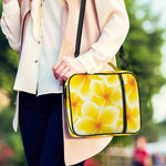Yellow Frangipani Pattern Print Shoulder Strap Bible Bag