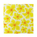Yellow Frangipani Pattern Print Silk Bandana