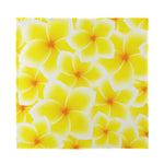 Yellow Frangipani Pattern Print Silk Bandana