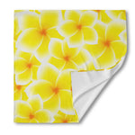 Yellow Frangipani Pattern Print Silk Bandana