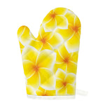 Yellow Frangipani Pattern Print Single Oven Mitt