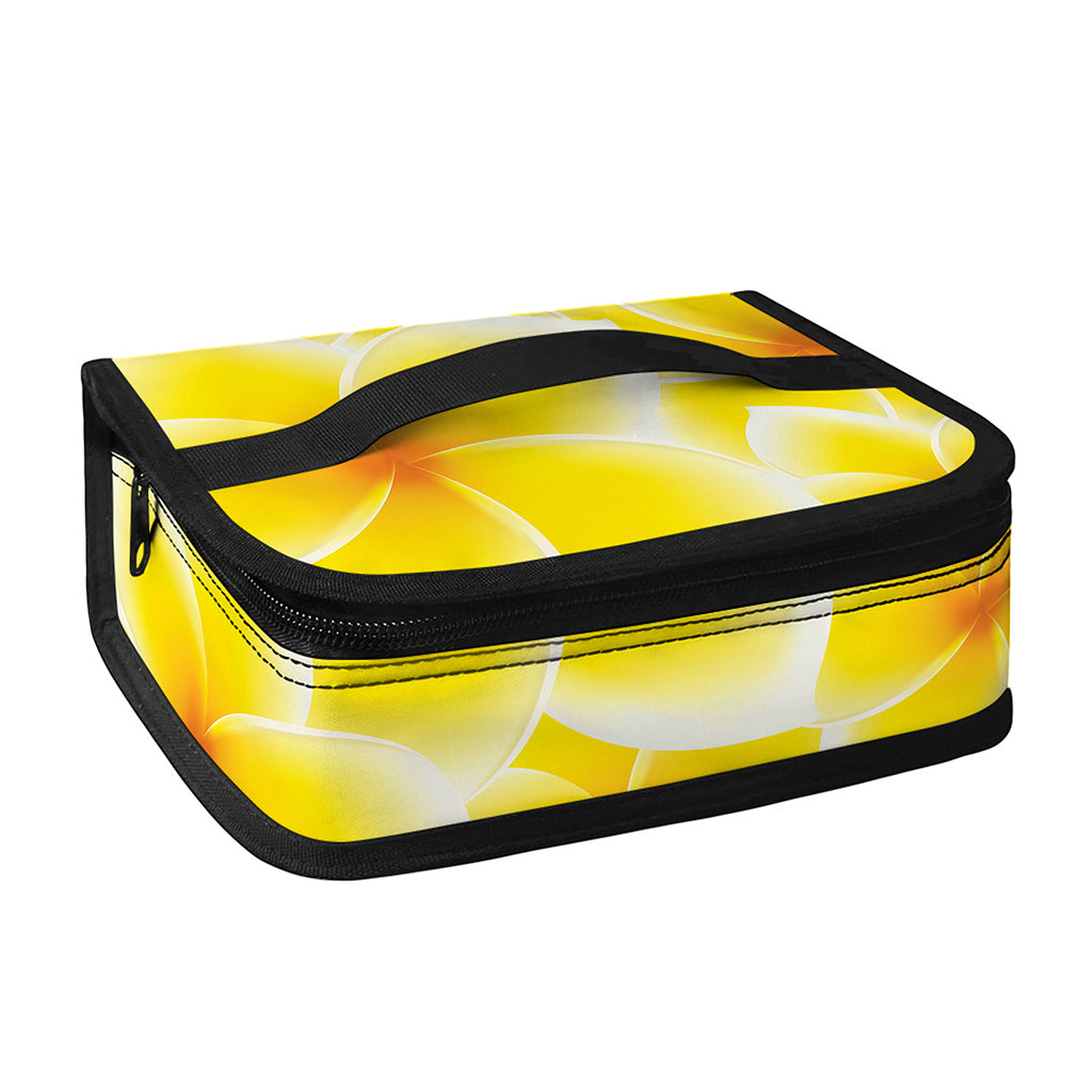 Yellow Frangipani Pattern Print Small Lunch Bag
