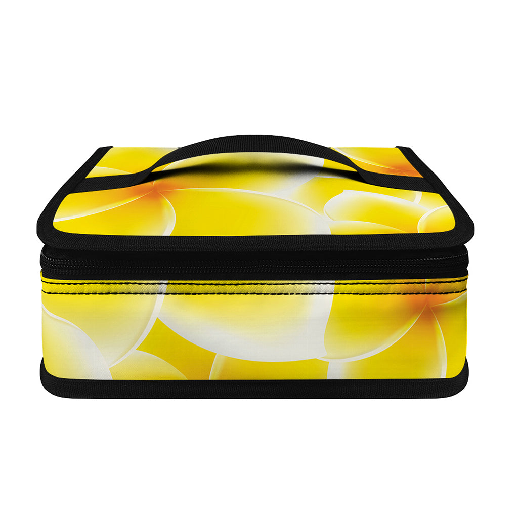 Yellow Frangipani Pattern Print Small Lunch Bag