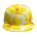 Yellow Frangipani Pattern Print Snapback Cap