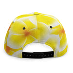 Yellow Frangipani Pattern Print Snapback Cap