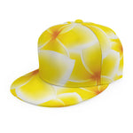 Yellow Frangipani Pattern Print Snapback Cap