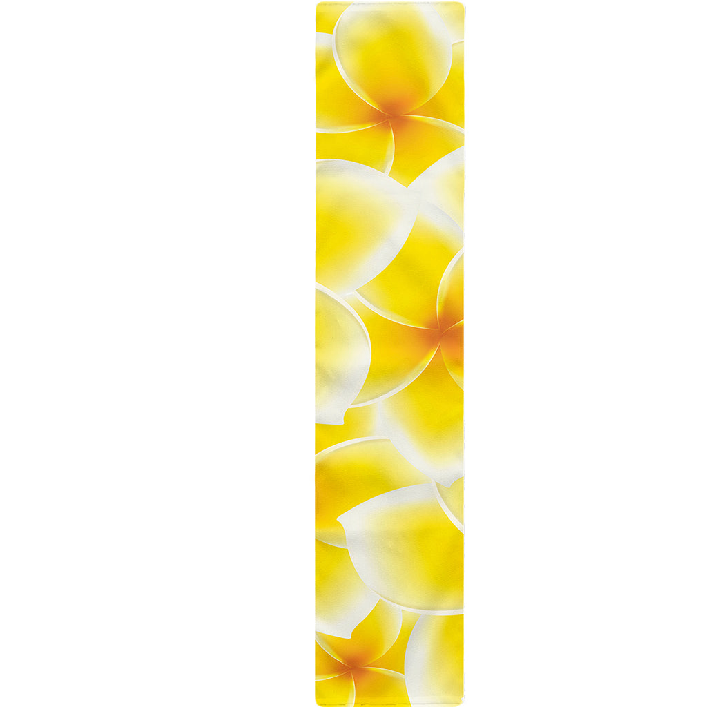 Yellow Frangipani Pattern Print Table Runner