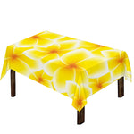 Yellow Frangipani Pattern Print Tablecloth