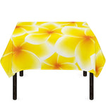 Yellow Frangipani Pattern Print Tablecloth
