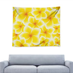 Yellow Frangipani Pattern Print Tapestry